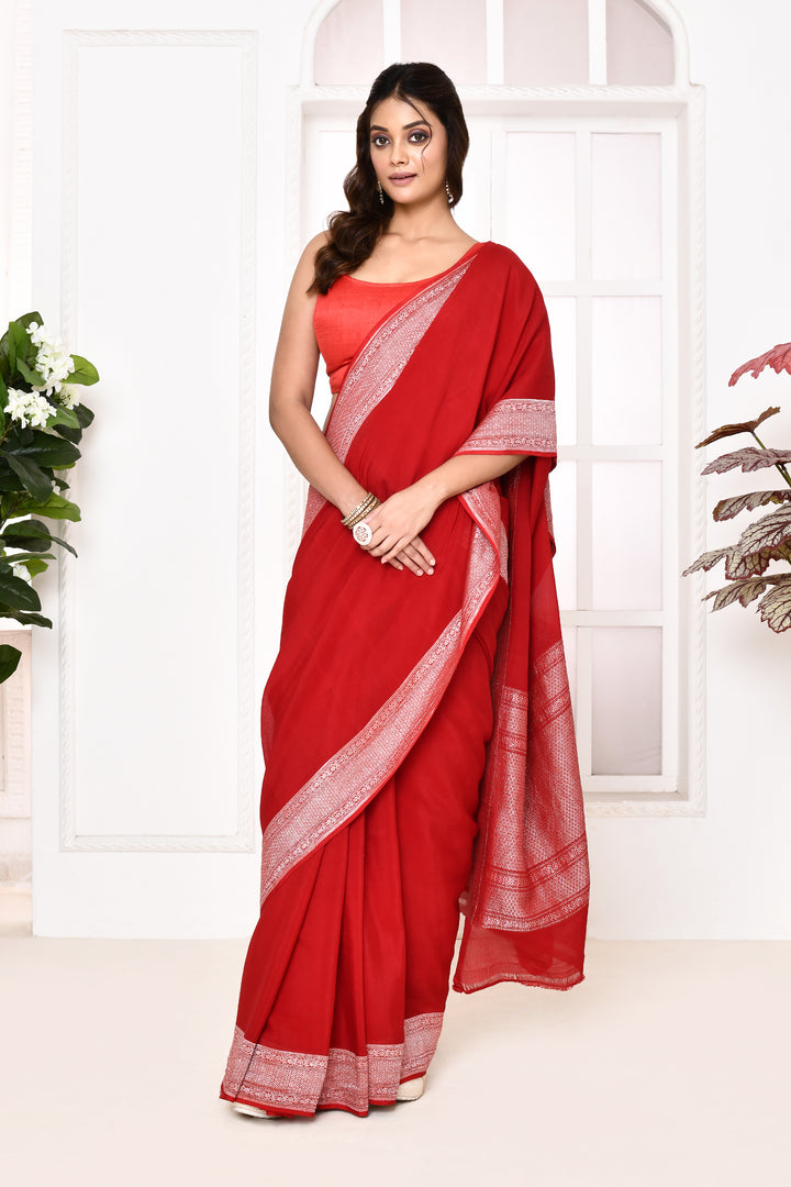 Pure georgette banarasi saree with kadwa weaving