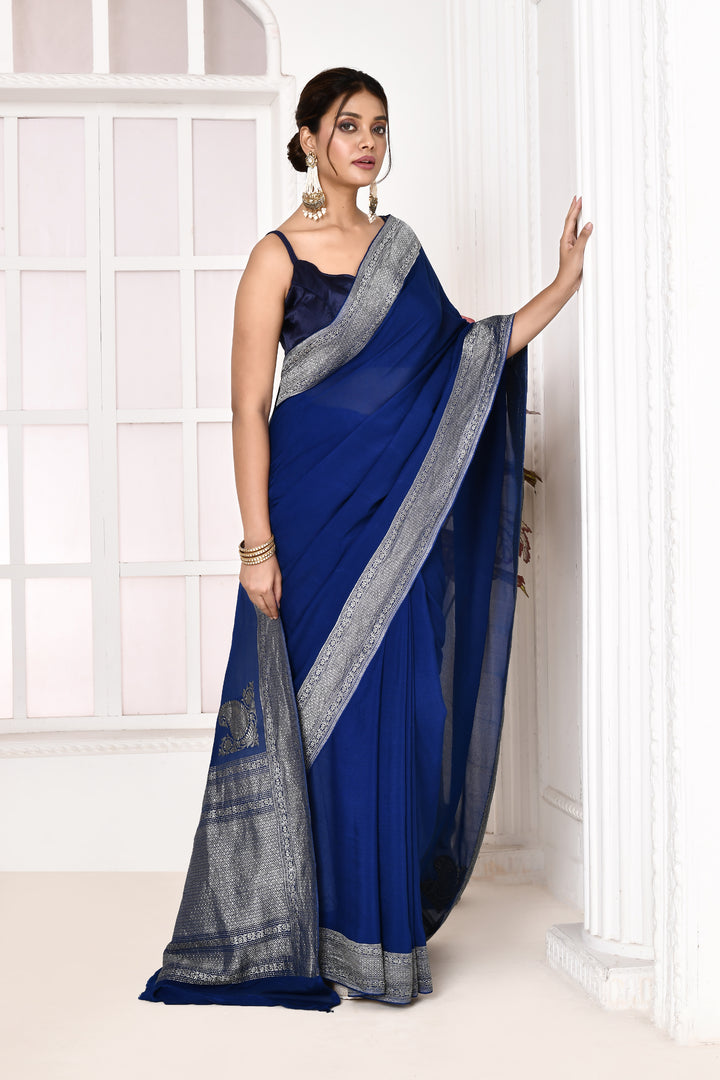 Pure georgette banarasi saree with kadwa weaving