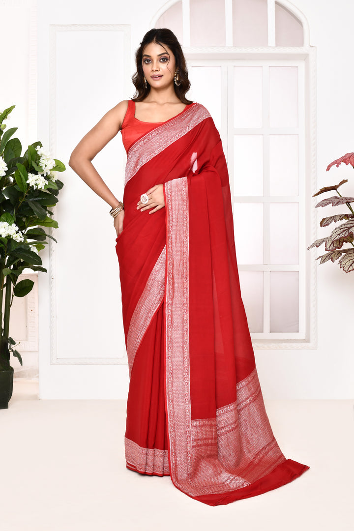 Pure georgette banarasi saree with kadwa weaving