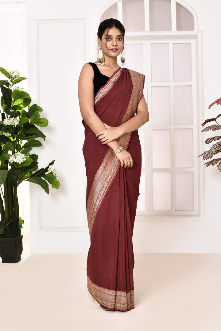 Pure georgette banarasi saree with kadwa weaving