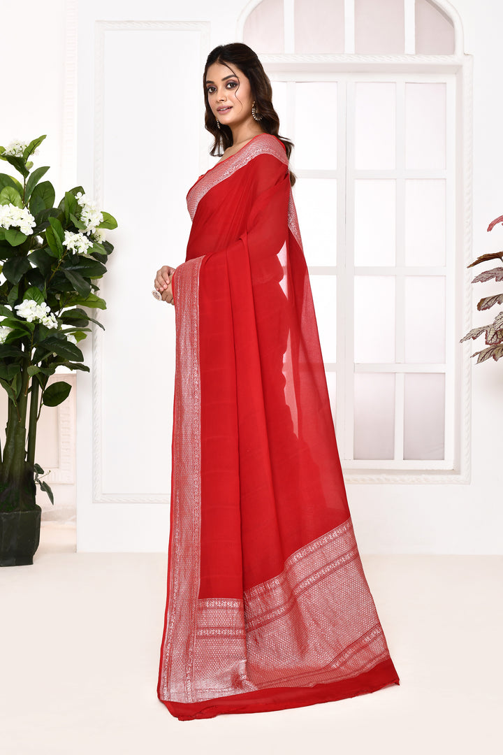 Pure georgette banarasi saree with kadwa weaving