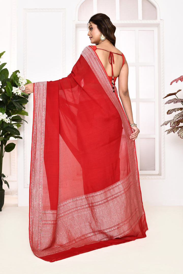 Pure georgette banarasi saree with kadwa weaving